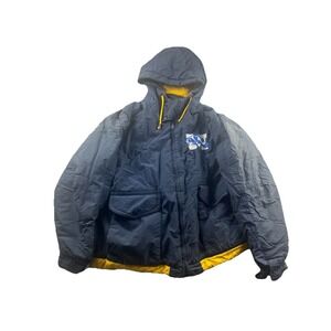 Vintage Michigan Wolverines Mens Large Puffer Coat Full Zip‎ Jacket Mirage 90's